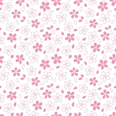 Beyaz ve pembe renklerde kiraz çiçekleri olan şirin bir arka plan.