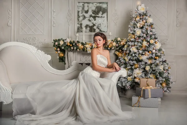 Noel iç güzel elbiseli kız