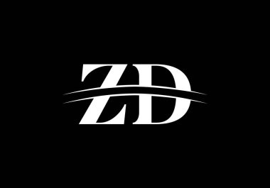 Baş Monogram Harf Z D Logo Tasarım Vektör Şablonu. Şirket İş Kimliği için Grafik Alfabesi Sembolü