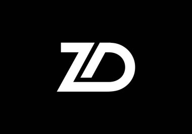 Baş Monogram Harf Z D Logo Tasarım Vektör Şablonu. Şirket İş Kimliği için Grafik Alfabesi Sembolü