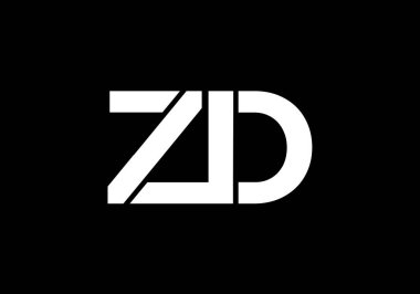 Baş Monogram Harf Z D Logo Tasarım Vektör Şablonu. Şirket İş Kimliği için Grafik Alfabesi Sembolü
