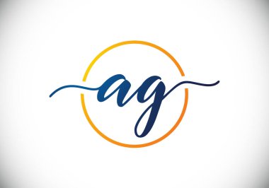 Baş Monogram A G Logo Tasarım Vektör Şablonu. Şirket İş Kimliği için Grafik Alfabesi Sembolü
