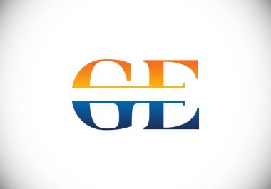 Baş Monogram Harf G E Logo Tasarım Vektör Şablonu. G E Harfi Logo Tasarımı
