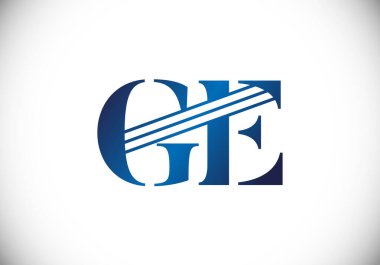 Baş Monogram Harf G E Logo Tasarım Vektör Şablonu. G E Harfi Logo Tasarımı