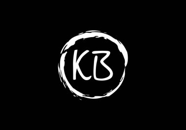 İlk Monogram Harf K B Logo Tasarım Vektör Şablonu. K B Harfi Logo Tasarımı