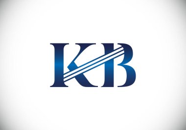 İlk Monogram Harf K B Logo Tasarım Vektör Şablonu. K B Harfi Logo Tasarımı