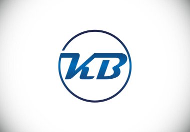 İlk Monogram Harf K B Logo Tasarım Vektör Şablonu. K B Harfi Logo Tasarımı