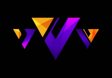 Modern V harfi logo tasarım vektör şablonu