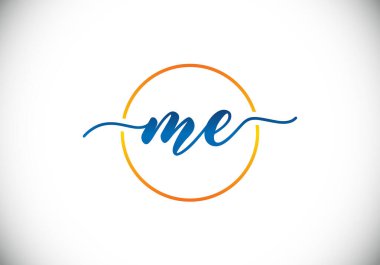 Baş Monogram M E Logo Tasarım Vektör Şablonu. M E Harfi Logo Tasarımı