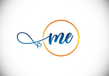 Baş Monogram M E Logo Tasarım Vektör Şablonu. M E Harfi Logo Tasarımı
