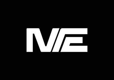 Baş Monogram M E Logo Tasarım Vektör Şablonu. M E Harfi Logo Tasarımı