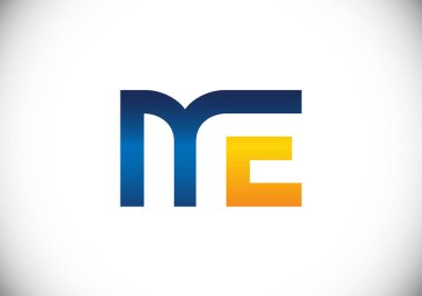 Baş Monogram M E Logo Tasarım Vektör Şablonu. M E Harfi Logo Tasarımı