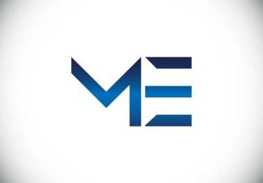 Baş Monogram M E Logo Tasarım Vektör Şablonu. M E Harfi Logo Tasarımı