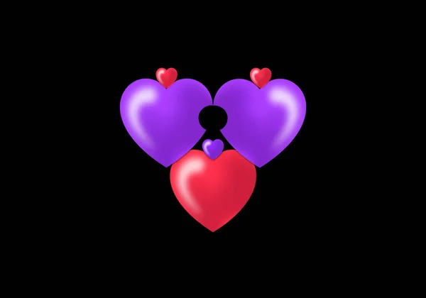 Днем Святого Валентина Сердце Логотип Знак Векторный Шаблон — стоковый вектор