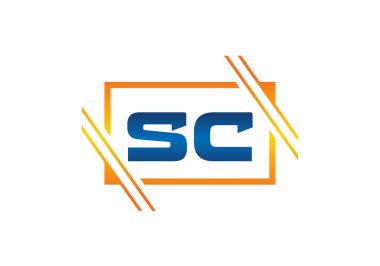 İlk Monogram Harf S C Logo Tasarım Vektör Şablonu. S C Harf Logosu Tasarımı