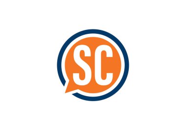 İlk Monogram Harf S C Logo Tasarım Vektör Şablonu. S C Harf Logosu Tasarımı