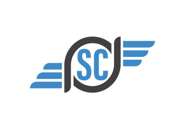 İlk Monogram Harf S C Logo Tasarım Vektör Şablonu. S C Harf Logosu Tasarımı