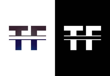 TF Mektup Logosu Tasarımı. Yaratıcı T F Harfleri simge vektörü.