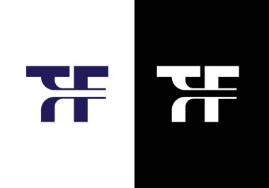 TF Mektup Logosu Tasarımı. Yaratıcı T F Harfleri simge vektörü.