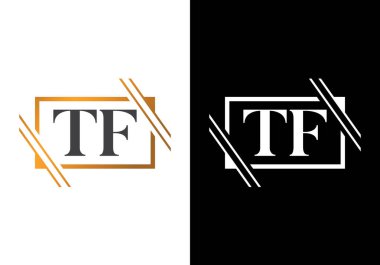 TF Mektup Logosu Tasarımı. Yaratıcı T F Harfleri simge vektörü.