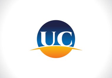 U C Harf Logosu Tasarımı. Yaratıcı U C Harfleri simge vektörü.