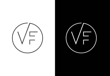 V F Harfi Logo Tasarımı. Yaratıcı V F Harfleri simge vektörü.