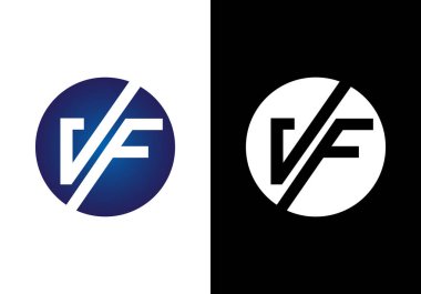 V F Harfi Logo Tasarımı. Yaratıcı V F Harfleri simge vektörü.