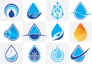 Modern Soyut Su Damlası Logo Şablonu Tasarımı. Su Damlası Simgesi.