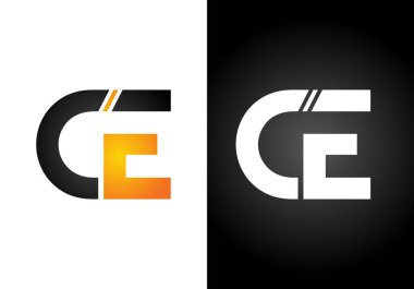 İlk Monogram C E Logo Tasarım Vektör Şablonu. C E Harfi Logo Tasarımı