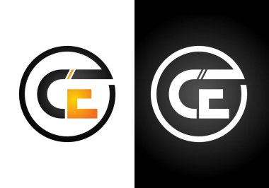 İlk Monogram C E Logo Tasarım Vektör Şablonu. C E Harfi Logo Tasarımı