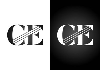 İlk Monogram C E Logo Tasarım Vektör Şablonu. C E Harfi Logo Tasarımı