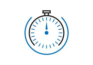 Stopwatch veya zamanlayıcı hızlı zaman geri sayım ikon vektörü, satır ana hatlı kronometre sembolü veya pictogram