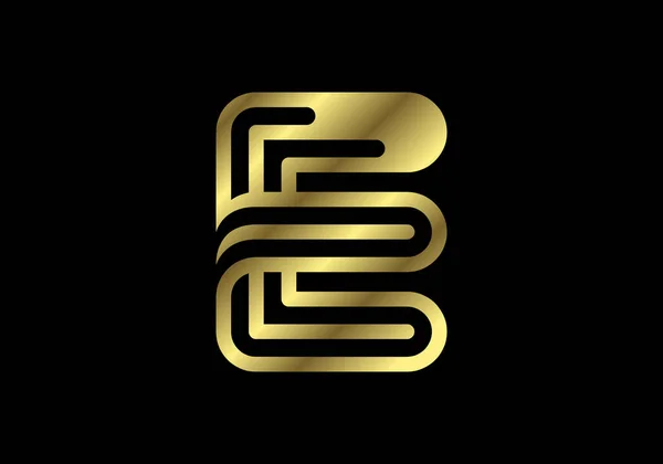 Lettre Majuscule Dorée Symbole Alphabet Graphique Pour Logo Affiche Invitation — Image vectorielle