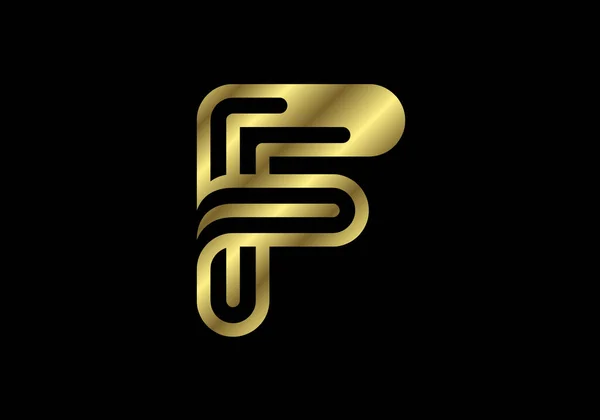 Altın Büyük Harf Logo Poster Davetiye Için Grafiksel Alfabe Sembolü — Stok Vektör