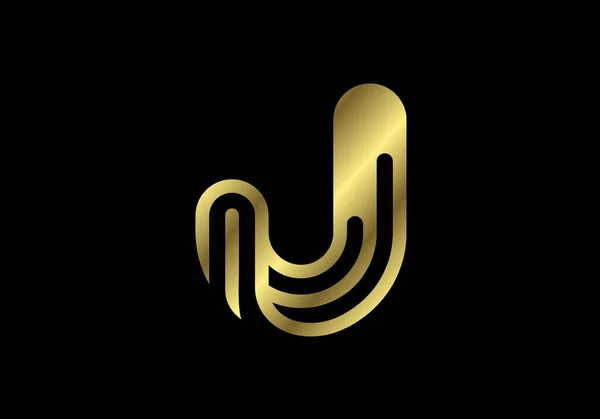 Litera Capitală Aur Simbolul Alfabetului Grafic Pentru Logo Poster Invitație — Vector de stoc