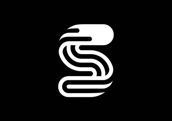 Letra Mayúscula Blanca Signatura Gráfica Del Alfabeto Para Logo Póster — Vector de stock