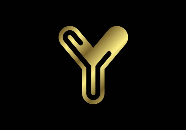 Zlaté Písmeno Grafický Abecední Symbol Pro Logo Plakát Pozvánka Vektorová — Stockový vektor