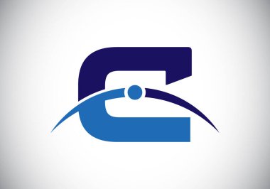 Yaratıcı modern iş tipografisi vektör şablonlu C harfli logo. Dünya 'nın Atmosfer Logosu Kavramı