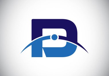 Yaratıcı modern iş tipografi vektör şablonlu D harfli logo. Dünya 'nın Atmosfer Logosu Kavramı