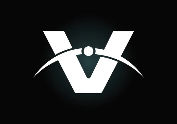 クリエイティブ モダン ビジネス タイポグラフィベクトル テンプレート付きのイニシャルVレター アースの雰囲気ロゴコンセプト — ストックベクタ