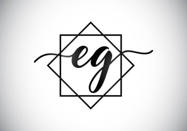 Yaratıcı modern iş tipografi vektör şablonu içeren E G harfli ilk logo. Yaratıcı Soyut Monogram Harfi E G
