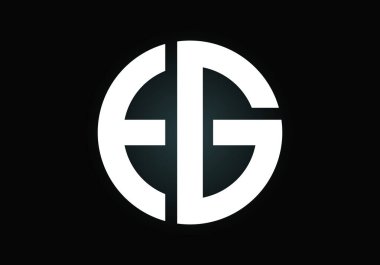 Yaratıcı modern iş tipografi vektör şablonu içeren E G harfli ilk logo. Yaratıcı Soyut Monogram Harfi E G