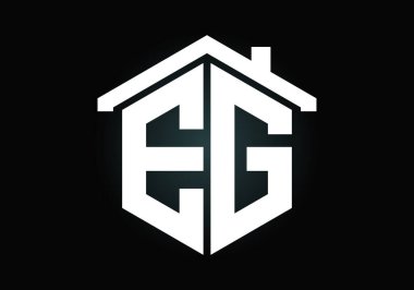 Yaratıcı modern iş tipografi vektör şablonu içeren E G harfli ilk logo. Yaratıcı Soyut Monogram Harfi E G
