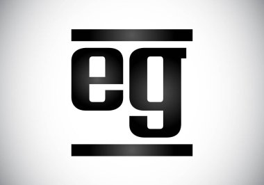 Yaratıcı modern iş tipografi vektör şablonu içeren E G harfli ilk logo. Yaratıcı Soyut Monogram Harfi E G