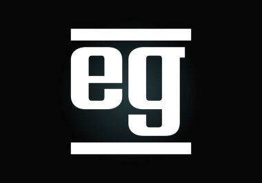 Yaratıcı modern iş tipografi vektör şablonu içeren E G harfli ilk logo. Yaratıcı Soyut Monogram Harfi E G