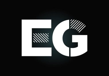 Yaratıcı modern iş tipografi vektör şablonu içeren E G harfli ilk logo. Yaratıcı Soyut Monogram Harfi E G