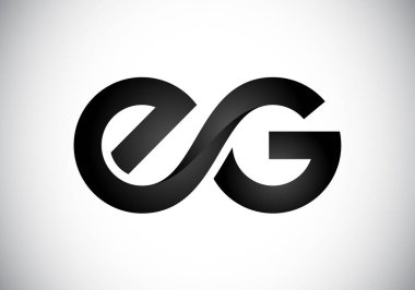 Yaratıcı modern iş tipografi vektör şablonu içeren E G harfli ilk logo. Yaratıcı Soyut Monogram Harfi E G