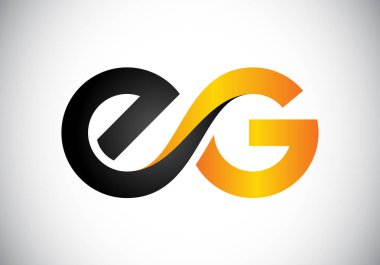 Yaratıcı modern iş tipografi vektör şablonu içeren E G harfli ilk logo. Yaratıcı Soyut Monogram Harfi E G