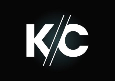 Yaratıcı modern iş tipografi vektör şablonlu KC Harf Logosu. Yaratıcı Soyut Monogram Harfi K C