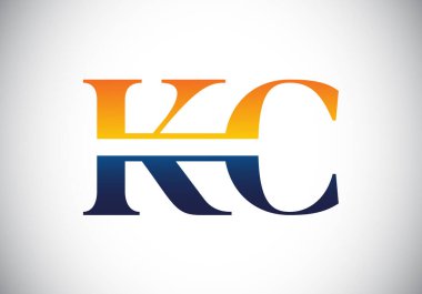 Yaratıcı modern iş tipografi vektör şablonlu KC Harf Logosu. Yaratıcı Soyut Monogram Harfi K C